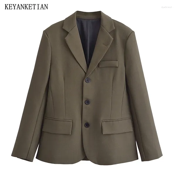 Женские костюмы Keyanketian 2024 Сэмп -офис Lady Slim Short Suit Syster Bread