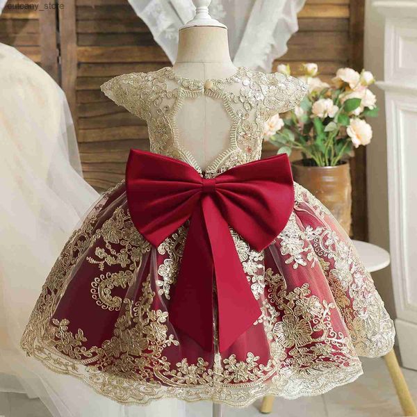 Abiti per ragazze NAMBINA BAMBINA Abito da festa Dressimi di pizzo Broidery Egant Kids Battesimo Battesimo Principessa Abito da ballo Abito da ballo da ballo L240402