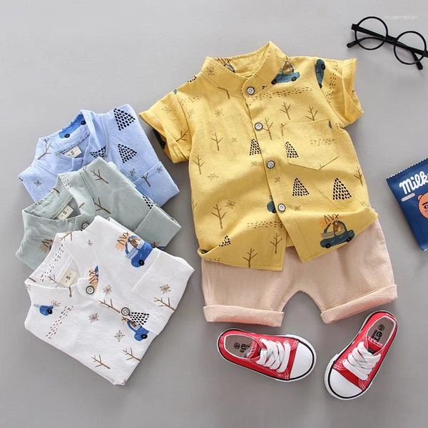 Kleidung Sets Ienens Sommer Baby Baumwollhemden Shorts Anzug Kleinkindkleidung Outfit Kinder Junge Kurzärärmische Hemd Trage