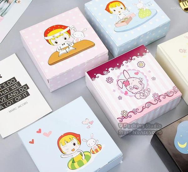 Geschenkverpackung 12x12x4,5 cm Cartoon Candy Cake Boxen für Kinder Santa Sacks Aufbewahrungsbox Party Bevorzugung DIY Supplies