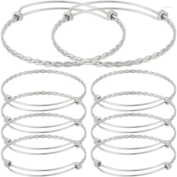 Braccialetti di collegamento 10pcs Braccialetta regolabile in acciaio inossidabile Bracciale da 2,5 