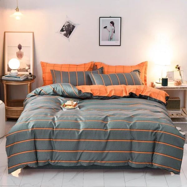 2/3pcs Tampa de edredão Conjunto de roupas de cama para a cama queen size camas de casal de camas de casal de tamanho de lençóis de cama de microfibra arranjados lençóis de cama de linho 240401