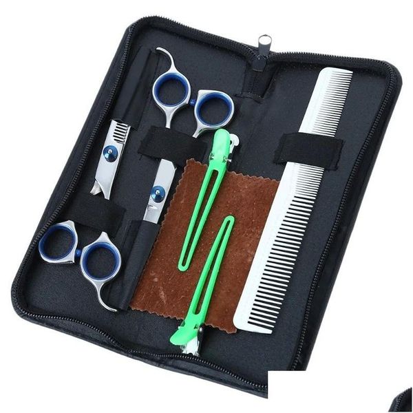 Hairs Scissors Hairdressing de 6,5 polegadas Profissional Corte Ferramenta de Estilinamento de Taquinho de Cisada de 7pcs Drop Delivery Produtos Cuidados Ferramentas de Cuidado DHX76