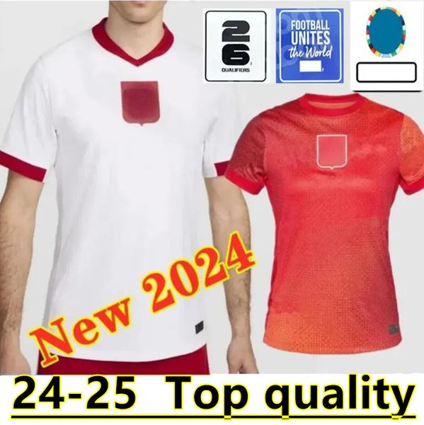 2024 2025 Nuove Polonia Lewandowski Maglie da calcio Polonia 23 24 Krychowiak Grosicki Zielinski Milik Zalewski Szymanski Ship da calcio polacco da uomo Kit 888888