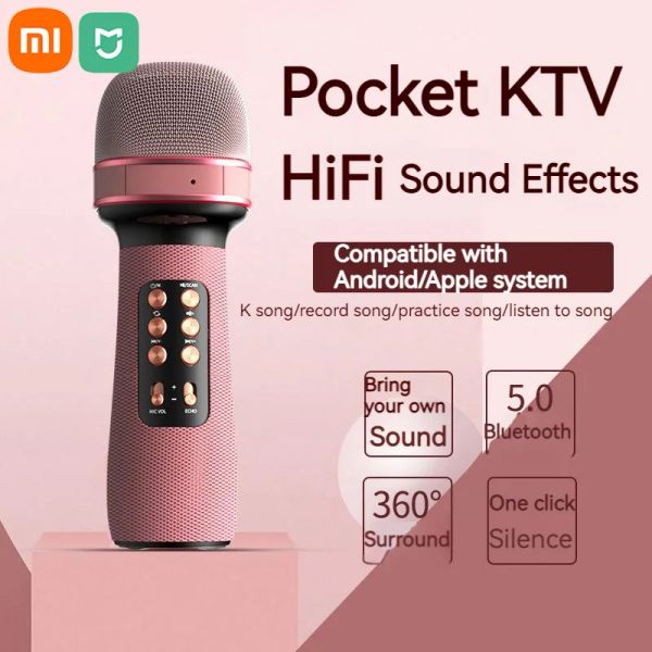 Mikrofonlar Xiaomi Mijia Profesyonel Mikrofon Kablosuz Bluetooth Kids Mikrofon Canlı Yayın Sesi Allinon Kondenser Mutate Sound