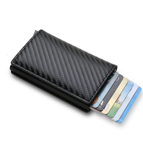 Nuovo Blocco in fibra di carbonio Titolo della carta di credito maschile Pullo portafoglio di carta di carta per le carte di protezione per le donne