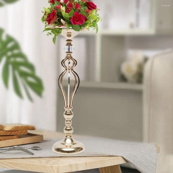 Kerzenhalter Goldkerzenhalter Metall Candelabra Blumen Vase Rack Kerzenlicht Kerzenstick Tischdekoration für Hochzeitsfeiern