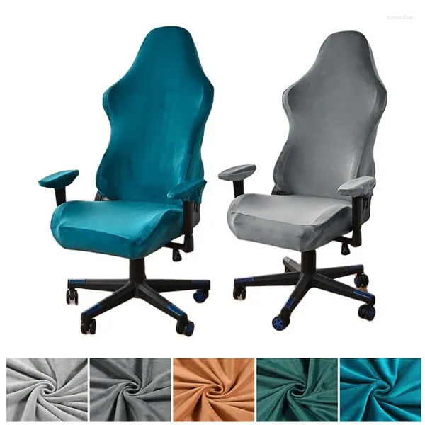 Stuhlabdeckungen 1PC Stretch Velvet Gaming Cover Solid Color Computer Stühle Slipcovers Office -Sitzschutz für El Bankett Wohnkultur