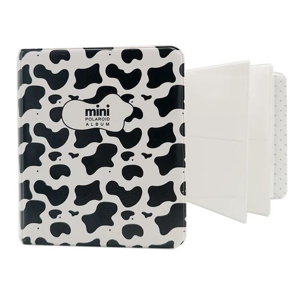 64 bolsos 3 polegadas álbum de fotos Instax Mini Cow Pattern Albums Photo Coleção de carimbos Postage Stamp Book Home Decoration Photocard Solder