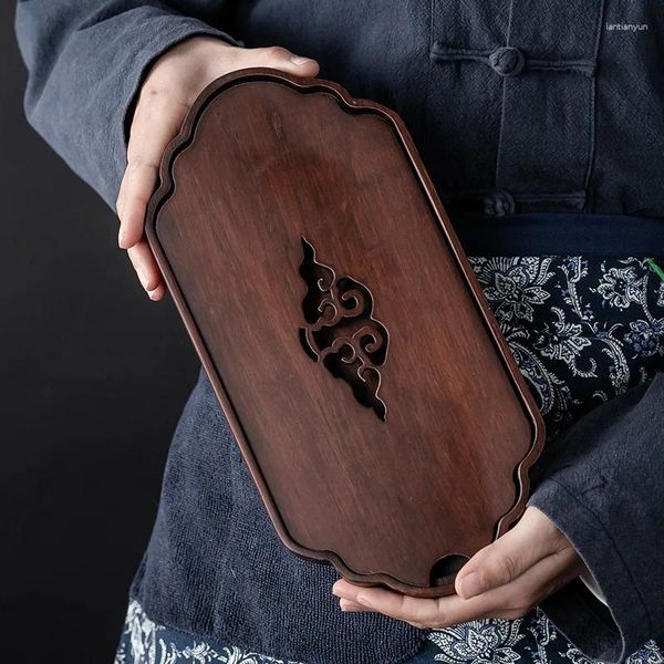 Tee Tabletts Wasser-Zhong Zhu Bambusschale Haushalt Set kleiner Tischsaucer Einfaches Holz Chinesisch