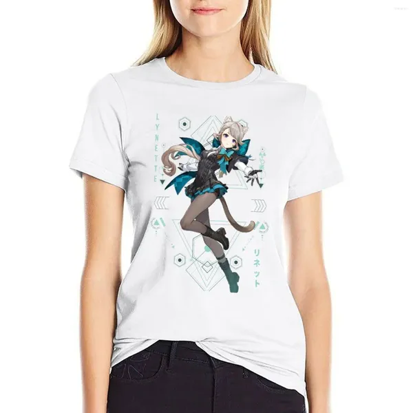 Kadın Polos Lynette Kutsal Geometri Genshin Etki T-Shirt Büyük Boyutlu Hayvan Baskı Gömlek Kızlar için Kadınlar Uzun