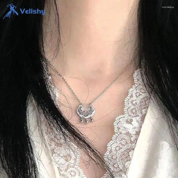 Choker Light Luxury Fashion Vintage Clabical Chain для женщин китайский стиль Ruyi Мирный замок подвесной колье ретро -ювелирные украшения подарок