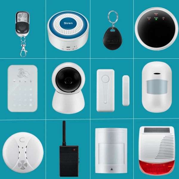 Комплекты DIY Complete Door Pir Smoke Accessories для W2B W7B PG103 Wi -Fi Home Security GSM System Беспроводная видео -монитор IP -камеры