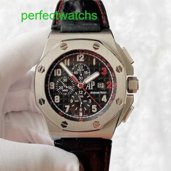 Top -AP -Handgelenk Watch Royal Oak Offshore Serie Limited Edition Red Inverted Time Standard Automatische mechanische Herren Uhr 26133st Precision Stahl 48mm