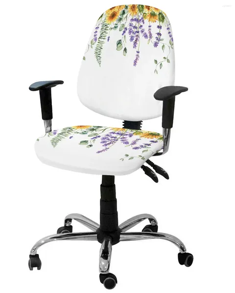 Camas de cadeira Spring Eucalyptus girassol lavanda elástica poltrona tampa de computador removível Office Slipcover Split Seat