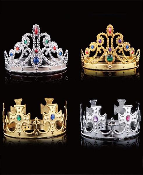 Kids King Queen Princesa Tiara Crystal Crown Hairbandwea