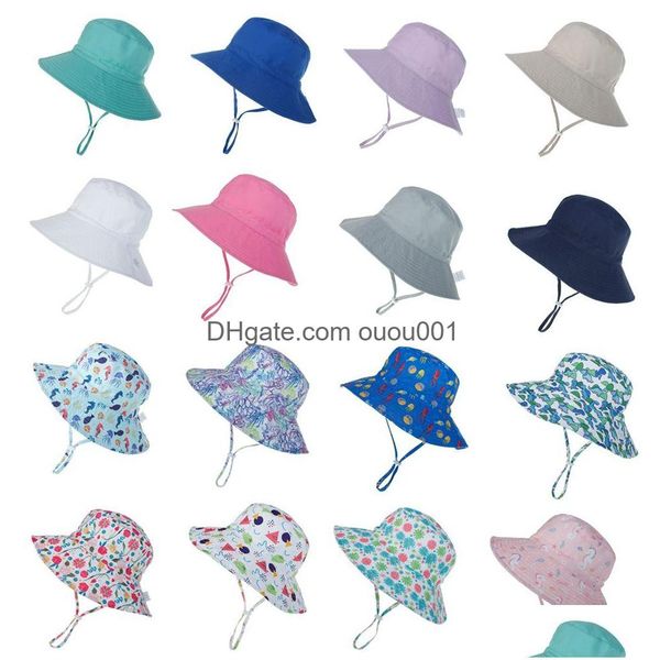 Cappelli da esterno per bambini cappelli da sole visti per bambini bambini panoma una spiaggia per ragazze cartone animato tappi per neonati per neonati di protezione drop drop drop sports ou dhtaf