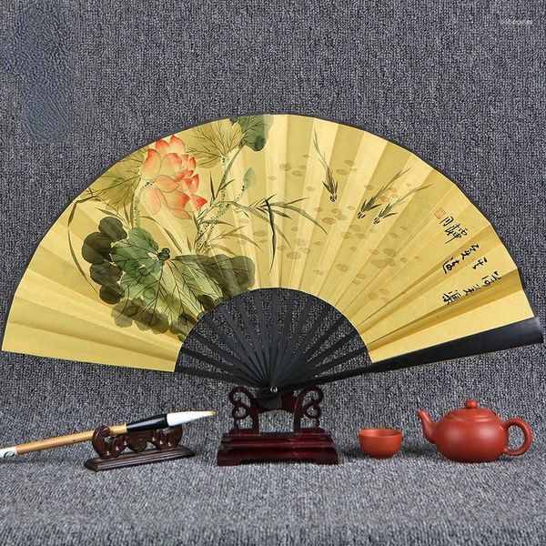 Декоративные фигурки Имитация чернокожих складной вентилятор мужской бумага китайская вентиляция каллиграфия