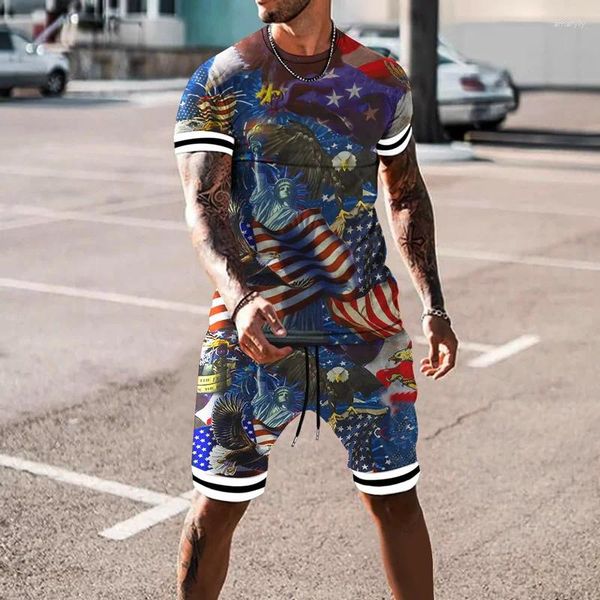 Traccetti da uomo Shorts vintage di lussuoso Shorts Sumpt Shorts Shorts Maschio Tees Street T-SHITT 2 pezzi Tiger 3D Stampa 3D Casual Overtize Uomini di oversize