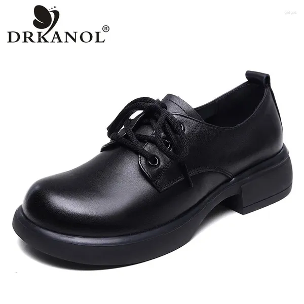 Отсуть обувь DRKANOL Британский стиль Женщины Оксфорд Осенний шнур