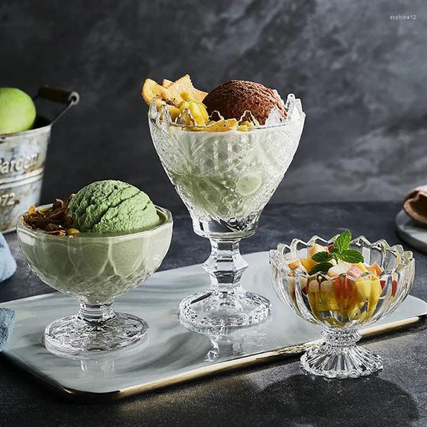 Weingläser kreativer Blumenform kurzbein Glas Eisschale Haushalt Dessert Milchshake Wassertinkutensilien