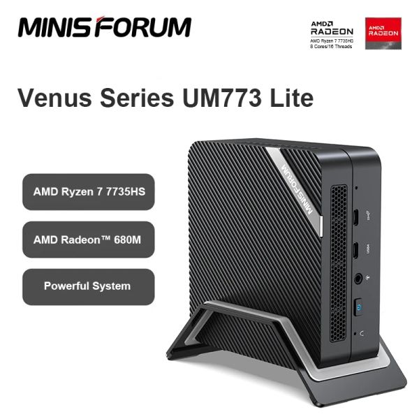 Принтеры 2023 Minisforum UM773 Lite Mini PC AMD Ryzen 7 7735HS AMD Radeon 680M Windows 11 Pro DDR5 32GB 512GB SSD 8K USB4 Office PC Gamer Gamer