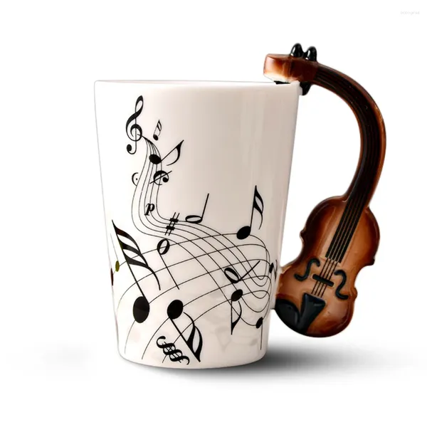 Tazze creative novità creativa violino tazza di ceramica spettro gratis caffè latte personalità tè tazza dono strumento musicale unico