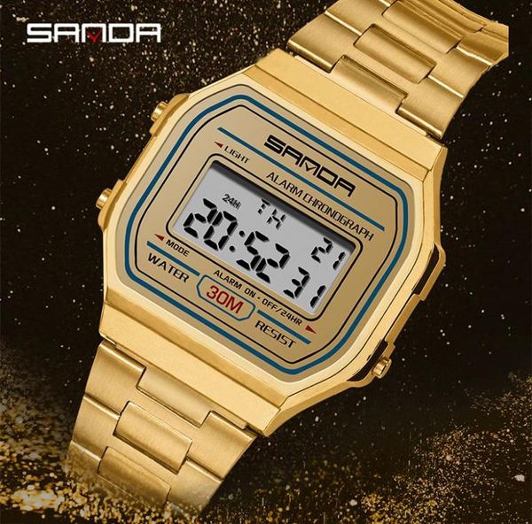 Top Men039s Uhren Roségold Sport Digital Watch Man Fashion S Steel Water of Women -Geschenke für Frauen Armbanduhren 1547864