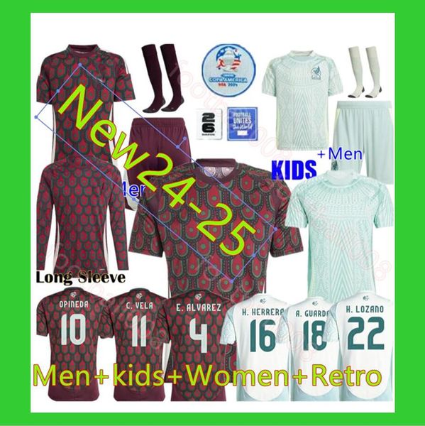 2024 2025 Mexiko Fußball-Trikot H. Losano Chicharito G dos Santos Raul C. Vela 23 24 25 Fußballhemd Männer Frauen Kids Kit Mexikaner O.pineda E. Alvarez G. Ochoa Uniform 16-4xl