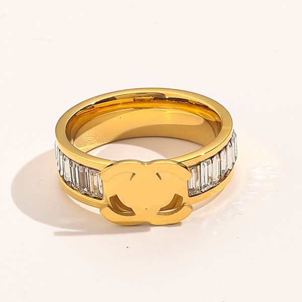 Ring for Woman Designer Luxus Ring Doppel Buchstaben Ringe 18k Gold plattiert Ring Hochzeit Mode Verleihung Geschenk Ring Frauen Ring Hochqualität 20style