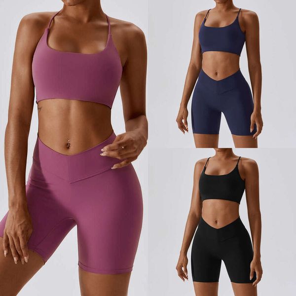 Lu Allinea abiti da abbigliamento sportivo allineare pilates set sexy set di fitness da donna estate cortometrali per set di sport ciclistici jogger donna donna donna limone donna