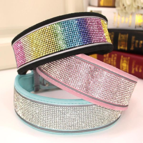 Hundehalsbänder Bling Strassleder für kleine mittelgroße Hunde verstellbare Welpen Halsband Chihuahua Yorkie Accessoires