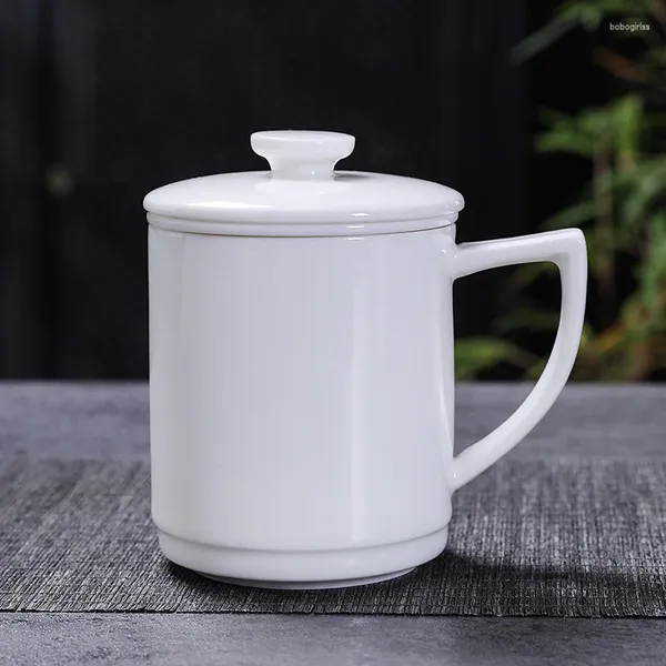 Tassen Dehua weißes Porzellan Schaf Fett Jade Tasse Teetasse Keramikfilter Wasser und Haustrennung