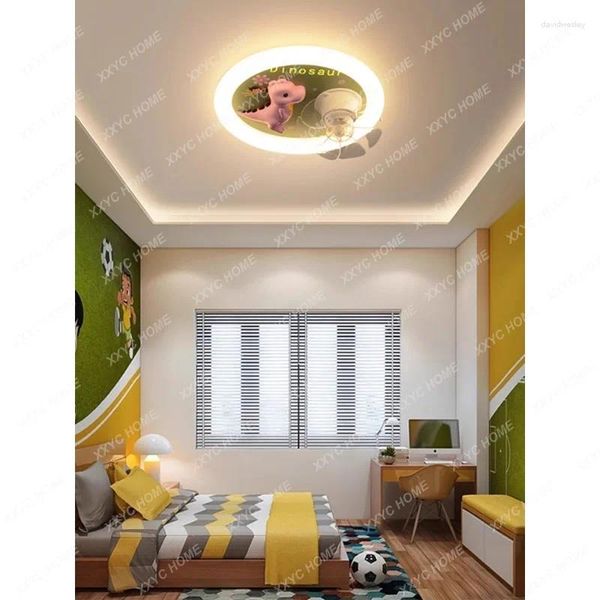 Luci del soffitto ragazzo Cartoon cartone animato Creative Dinosaur Spectrum Full Spectrum Protezione per gli occhi da letto Light Fan Lampa