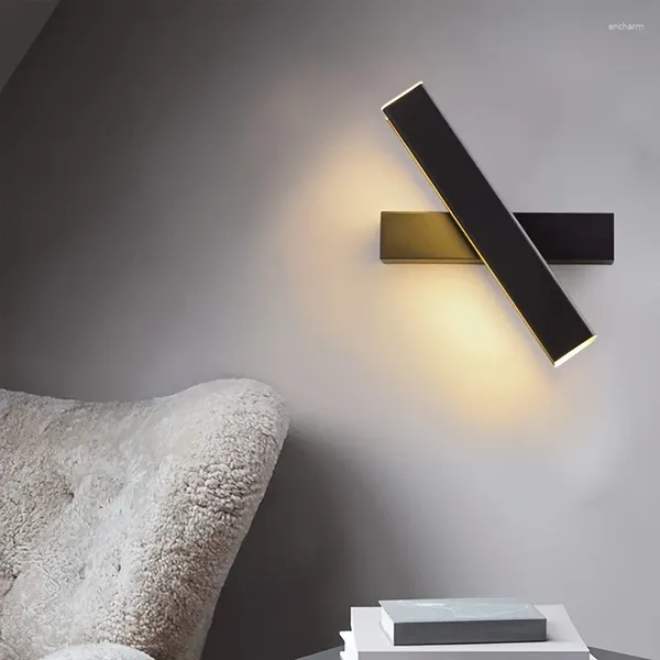 Duvar lambası Modern Sconce LED kapalı dekoratif ışık fikstürü 360 ° Dönme Şeridi Merdiven Yatak Odası Koridor Banyo