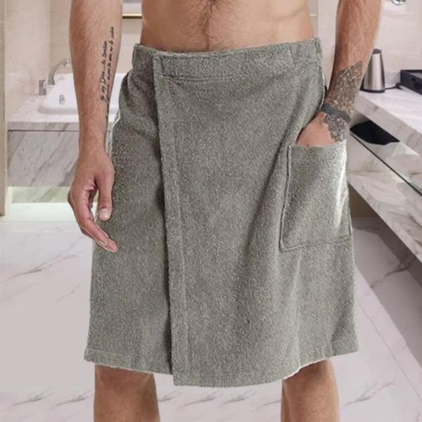 Roupas de roupas casas shorts Robo de banho Toalha elástica ajustável masculina com bolso para nadar de ginástica de ginástica de roupas domésticas confortáveis ao ar livre