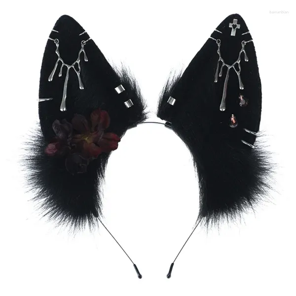 Parti Malzemeleri Masquerade Saç Hoop Wolf Ear Peluş Baş Bandı Kızlar Etnik Süs