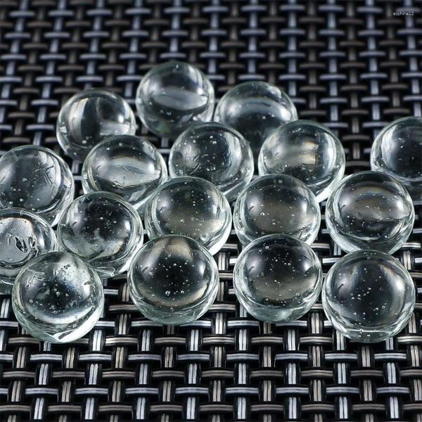 Dekorative Figuren Dekor Solid Marmor Runde Perlen hüpfen Ballmurmeln Spielen klares Glas transparent