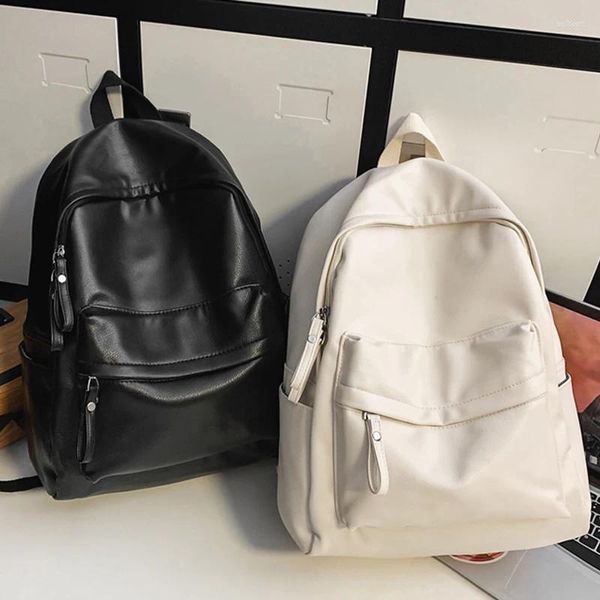 Rucksack große Kapazität PU Leder Frauen Männer Reisen Kochpack hochwertige Schulbeutel für Mädchen Jungen Buchbeutel Mochilas Paar