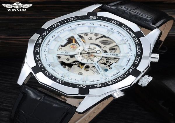 Gewinner Herren Watch Top Marke Luxus Automatisches Skelett Gold Factory Company Edelstahl -Hülle Ganze Armbanduhren SLZ566568435