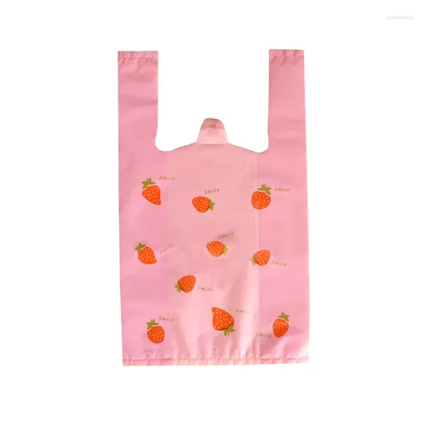 T-shirt da stoccaggio Strawberry 20 Conteggio di ristoranti in plastica Frutta da ristorante riutilizzabile e usa e getta