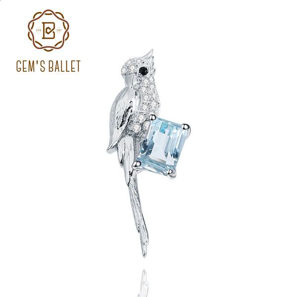 GEMS BALLET 925 Dichiarazione in argento Sterling Spettame naturale blu blu topazio gembo gemme faccetti fatti a mano per donne gioielli fine 240401