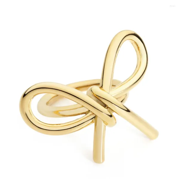 Rings de cluster elegante bowknot de linhas para mulheres infinitas de design exclusivo de jóias de moda ANEL FEMININO.