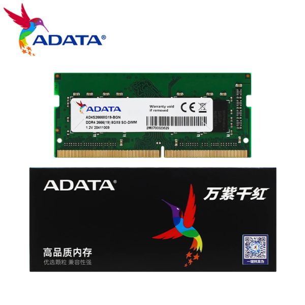 Rams Adata Premier DDR4 2666 MEMÓRIA DE LAPTOP SODIMM MODULO DE MEMÓRIA DE 8GB 16 GB de alta velocidade até 2666 MHz RAM Memória de acesso aleatório para notebook