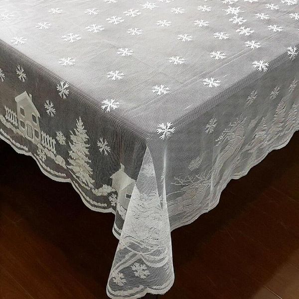 Tala de toalha de mesa de mesa renda tradicional Tradicional Capa de decoração de chá de neve para alces para sala de jantar de casamento na cozinha