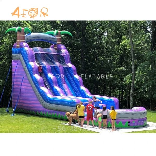 Aeor gigante gigante inflável Slide Slide Slide Comercial Slide Inflable Water Pool Slide 240403