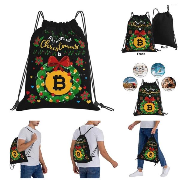 Mochila ao ar livre portátil blockchain criptográfico ginástica vintage saco de ginástica saco de ginástica