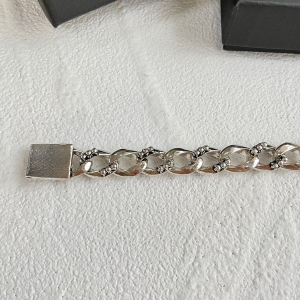 Chrome moda moda vintage jóias pulseiras de pulseira larga pulseira cubana Bracelet Genuine Mold Reproduction Bangle Gift Gift