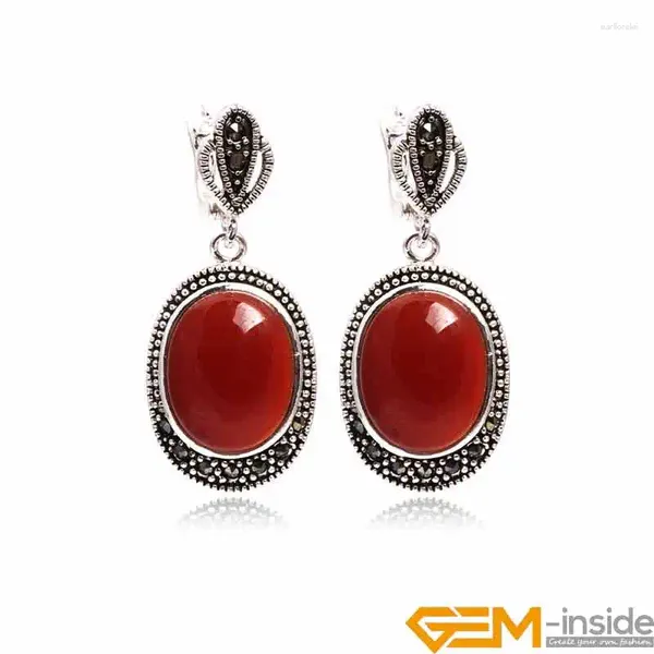 Dangle Ohrringe 16x20mm Oval Stone Perlen Tibetan Silberschmuck lange Frauen für Frauen Geschenk Großhandel