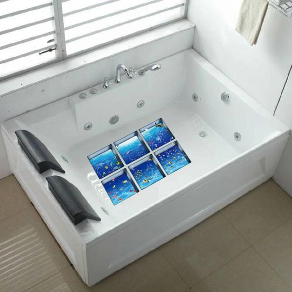 Tappetini da bagno 6 pezzi PVC Decallo non slip 3d Adesivi per vasca da parata